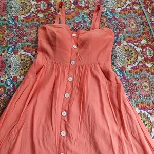 *LIKE NEW* Maeve by Anthropologie coral midi dress
